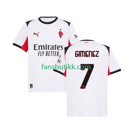 Fotballdrakt AC Milan Santiago Gimenez 7 Bortetrøye 2025-2026 Kortermet
